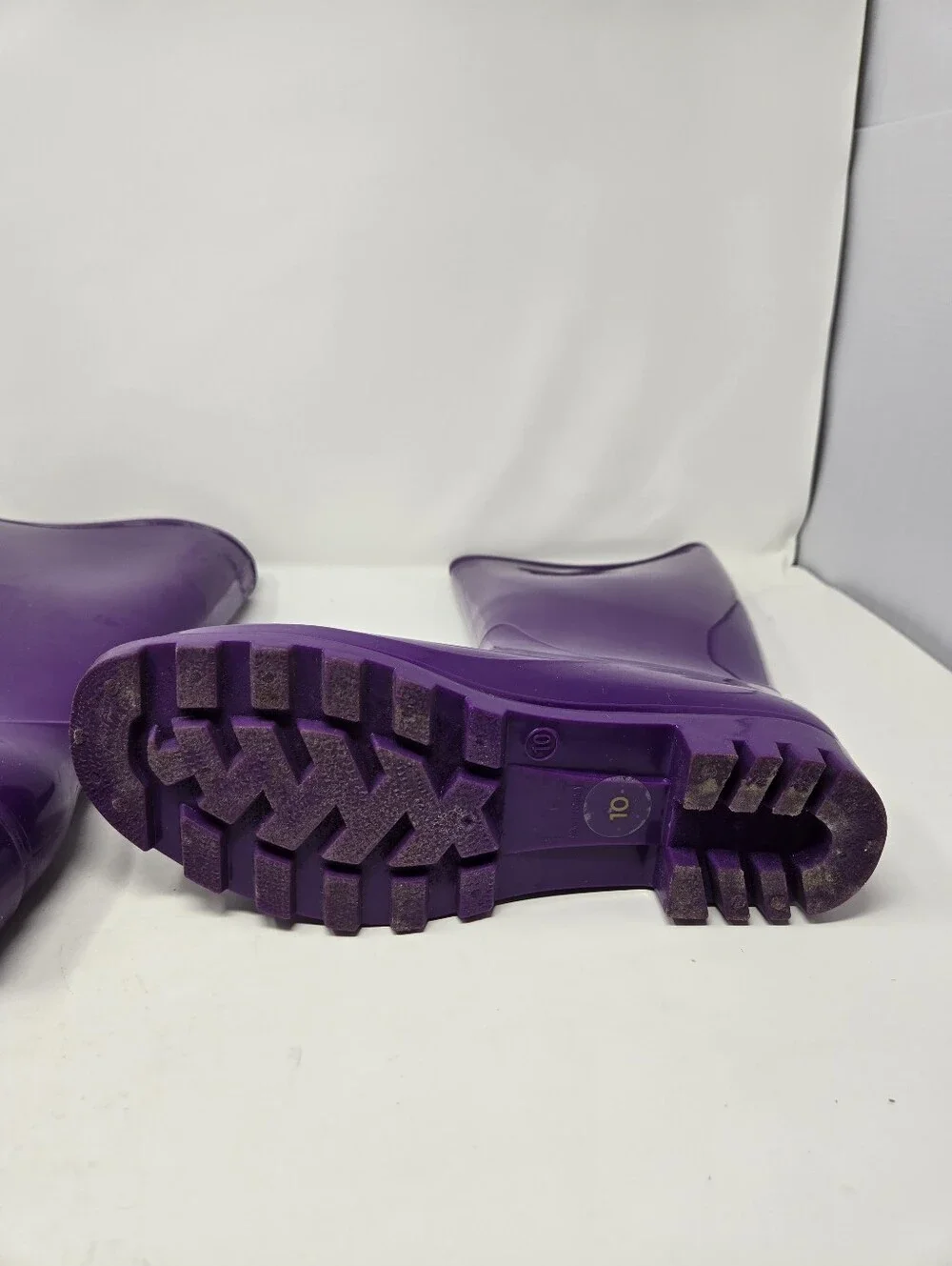 Arizona Winston Size 10 Womens Purple Calf Length Rainboot Rubber Shiny Used